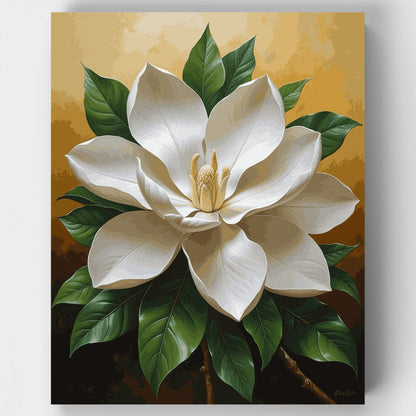 White Magnolia Blossom - Paint by Numbers Kit