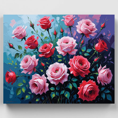 Vibrant Rose Garden - Paint by Numbers Kit