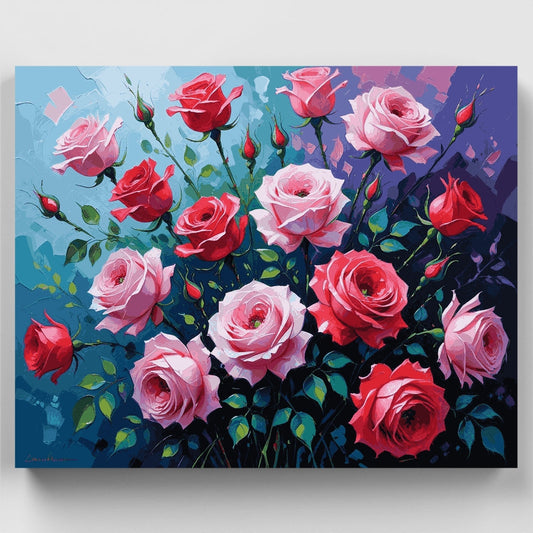 Vibrant Rose Garden - Paint by Numbers Kit