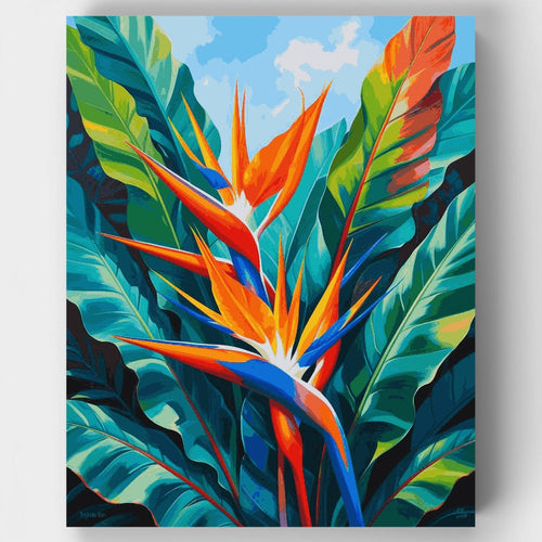 Vibrant Bird of Paradise Tropical Garden - Paint by Numbers Kit