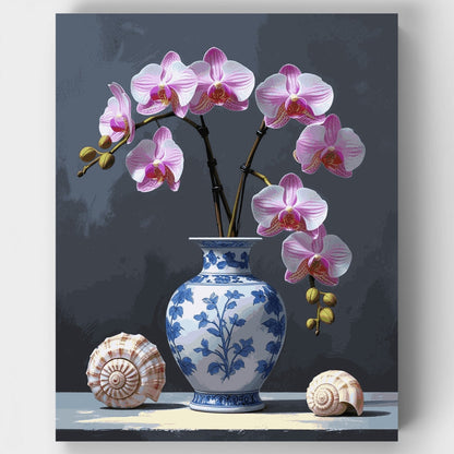 Elegant Orchid Still Life - Paint by Numbers Kit