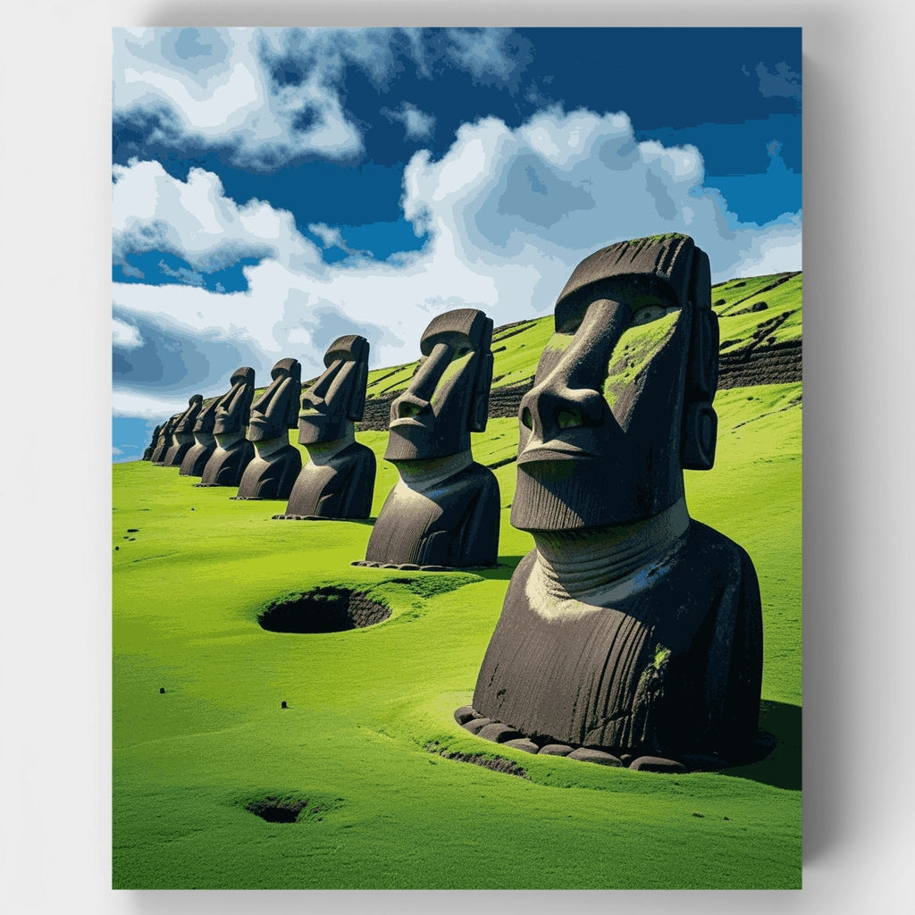 Easter Island Moai Statues - Paint by Numbers Kit