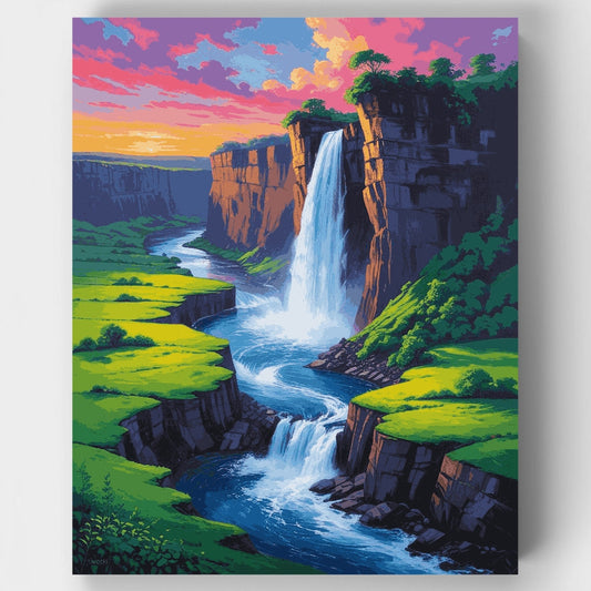 Majestic Waterfall Canyon - Paint by Numbers Kit