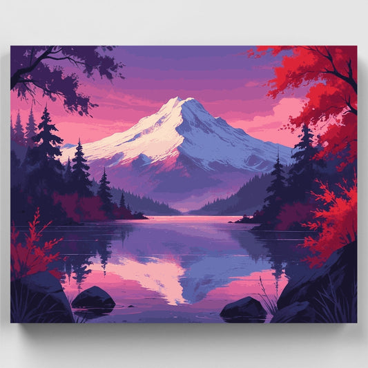 Purple Mountain Lake Twilight - Paint by Numbers Kit