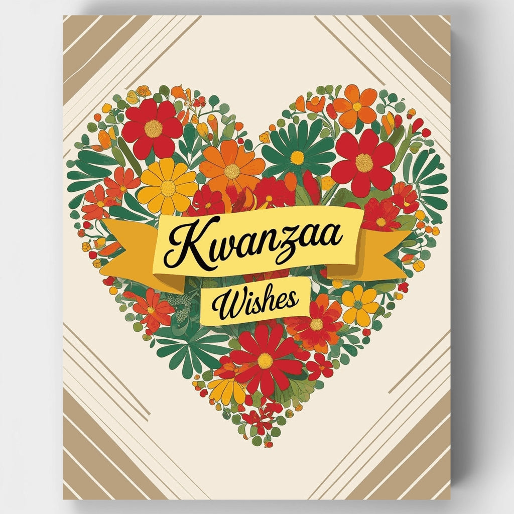 Kit de pintura por números - Corazón de Kwanzaa — Estándar