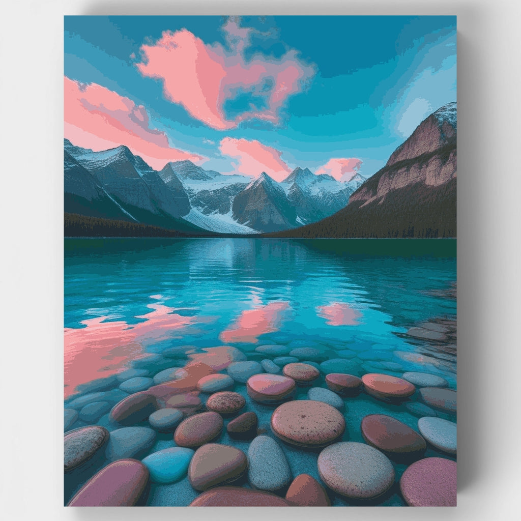 Reflejo en el lago alpino - Kit de pintura por números — Estándar