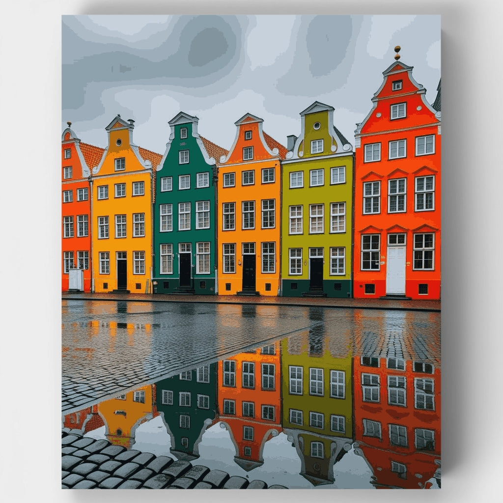 Vibrant Amsterdam Canal Houses - Paint by Numbers Kit