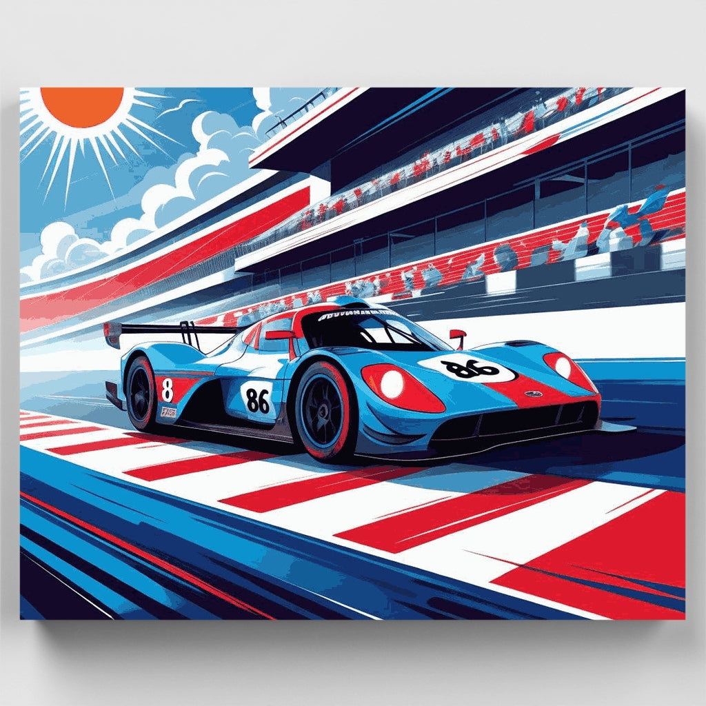 Coche de carreras en pista - Kit de pintura por números — Estándar