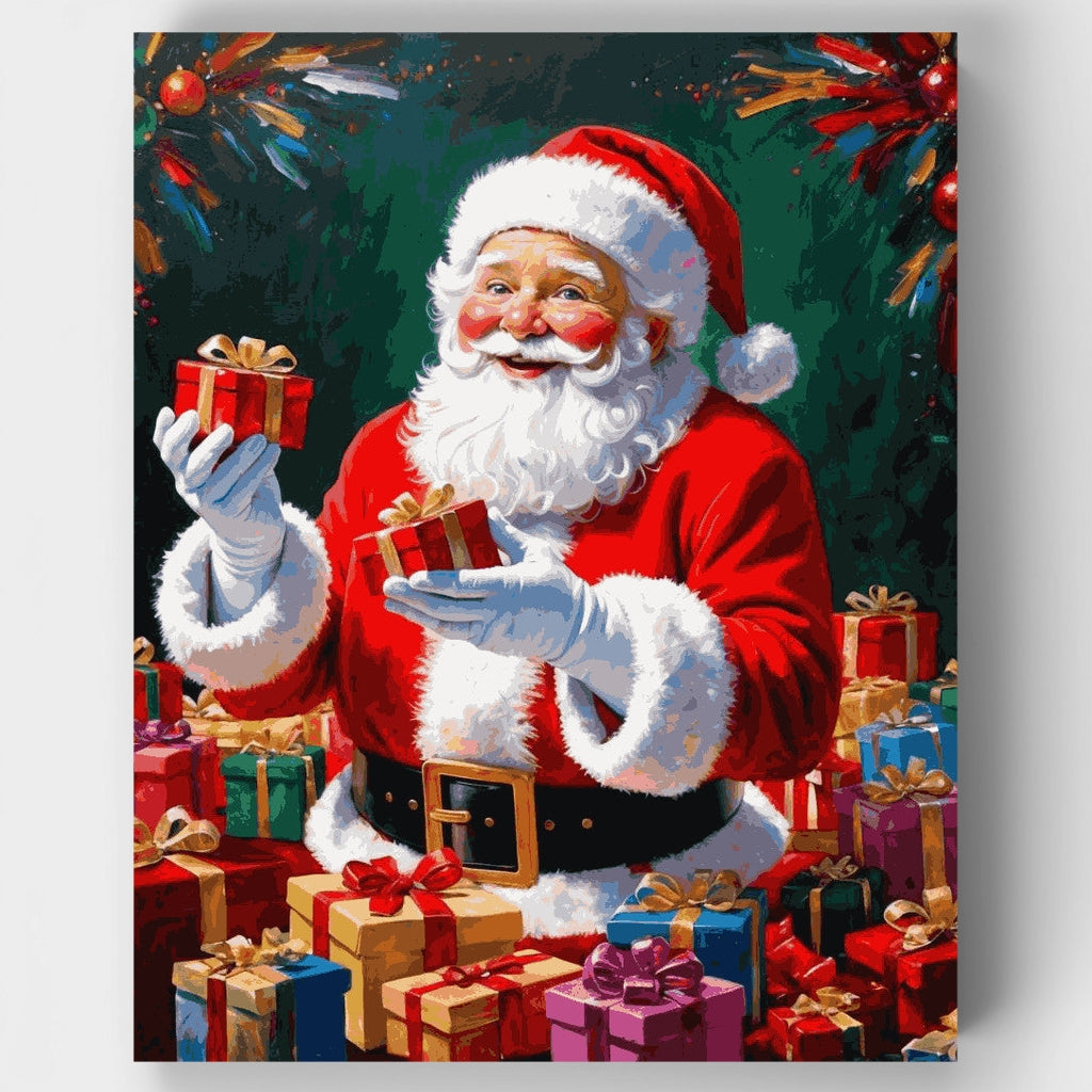 El alegre regalo de Santa - Kit de pintura por números — Estándar