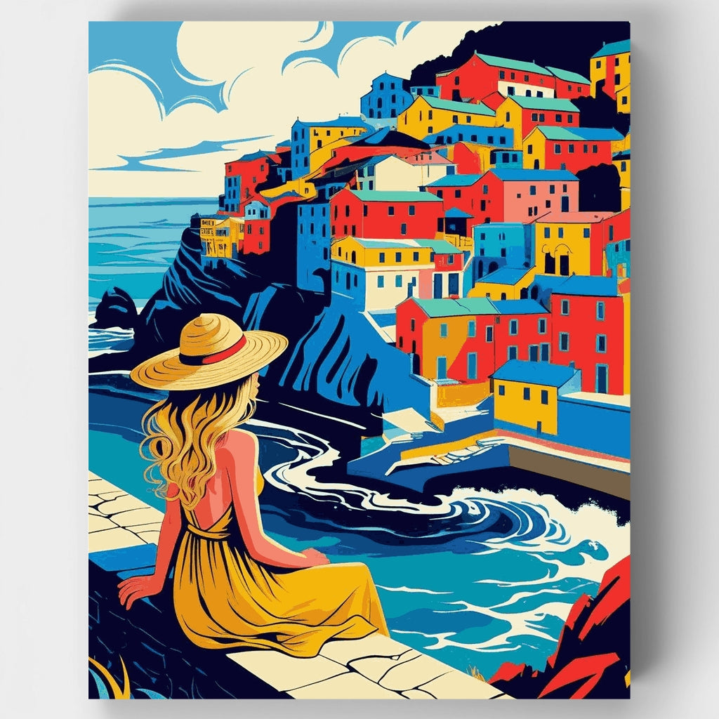 Kit de pintura por números: Ensueño costero en Cinque Terre — Estándar