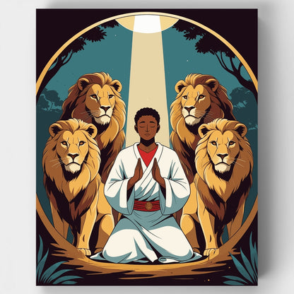Daniel in the Lions' Den - Paint by Numbers Kit