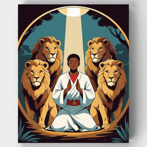 Daniel in the Lions' Den - Paint by Numbers Kit