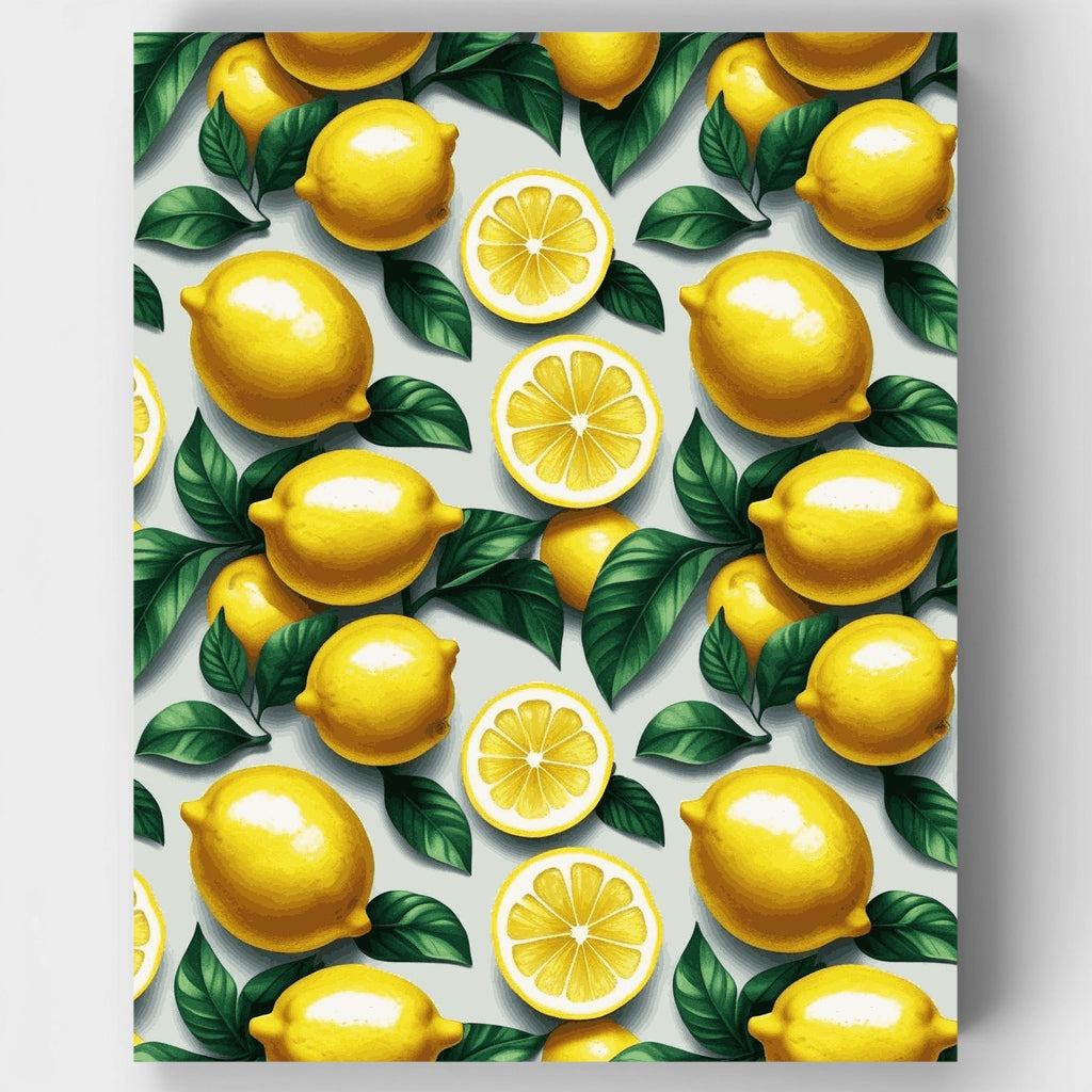 Kit de pintura por números - Patrón de limones vibrantes — Estándar