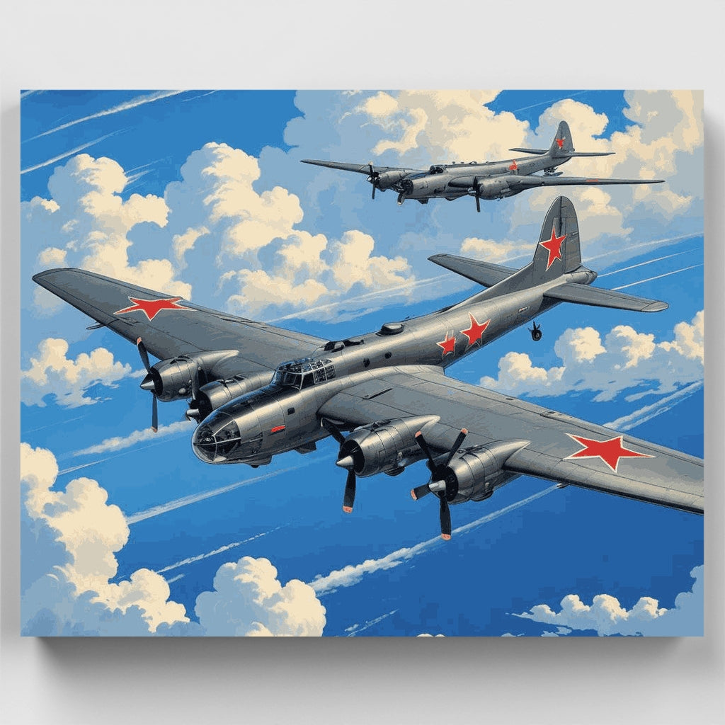 Kit de pintura por números - Formación de bombarderos soviéticos — Estándar