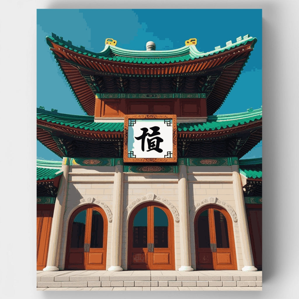 Korean Traditional Temple - Paint by Numbers Kit