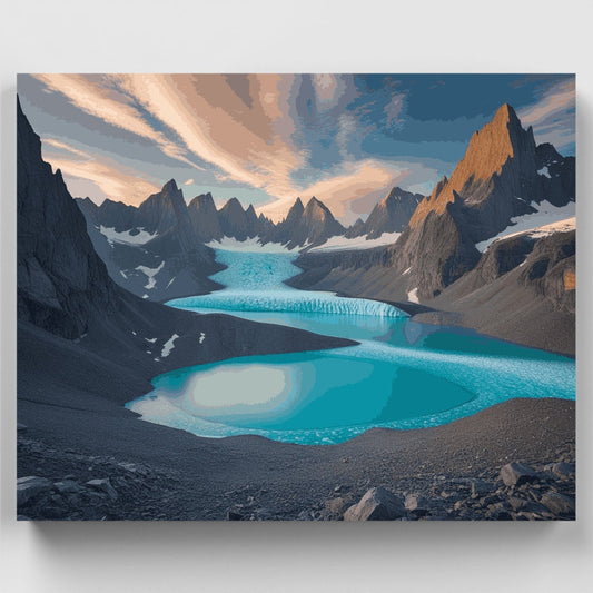 Glacial Mountain Lake - Paint by Numbers Kit