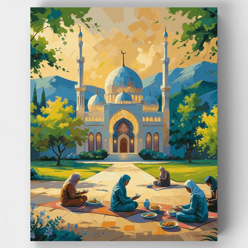 Ramadan Feast at the Mosque - Paint by Numbers Kit