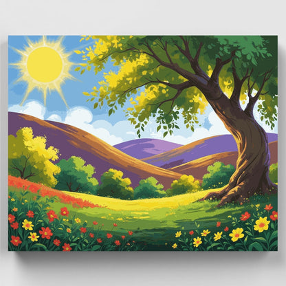 Vibrant Spring Landscape - Paint by Numbers Kit