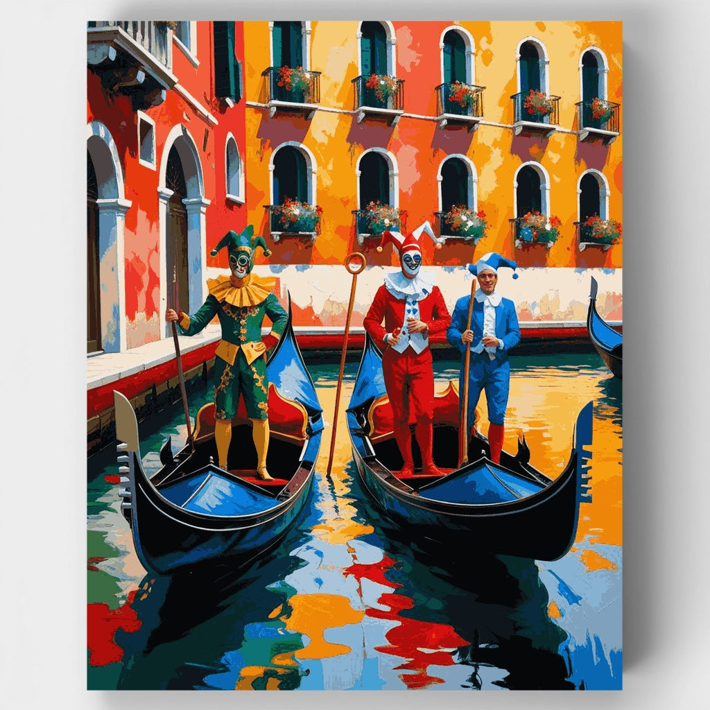 Kit de pintura por números: Góndolas en el Carnaval de Venecia — Estándar