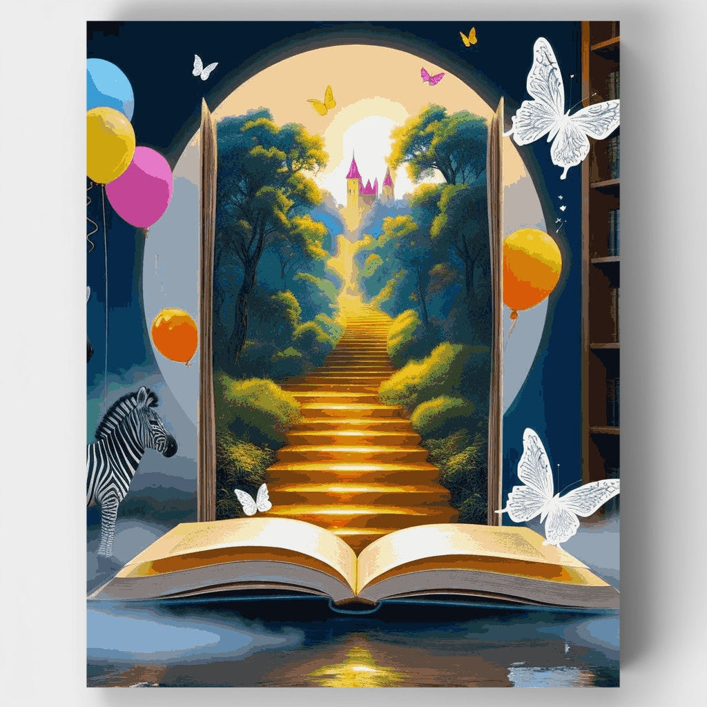 Puerta de la biblioteca mágica - Kit de pintura por números — Estándar