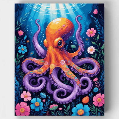 Vibrant Underwater Octopus Garden - Paint by Numbers Kit