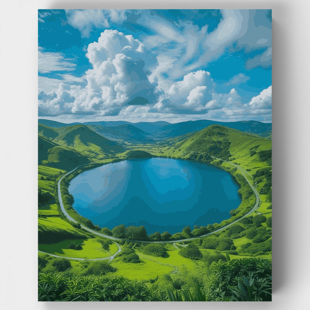 Serene Mountain Lake Paradise - Paint by Numbers Kit