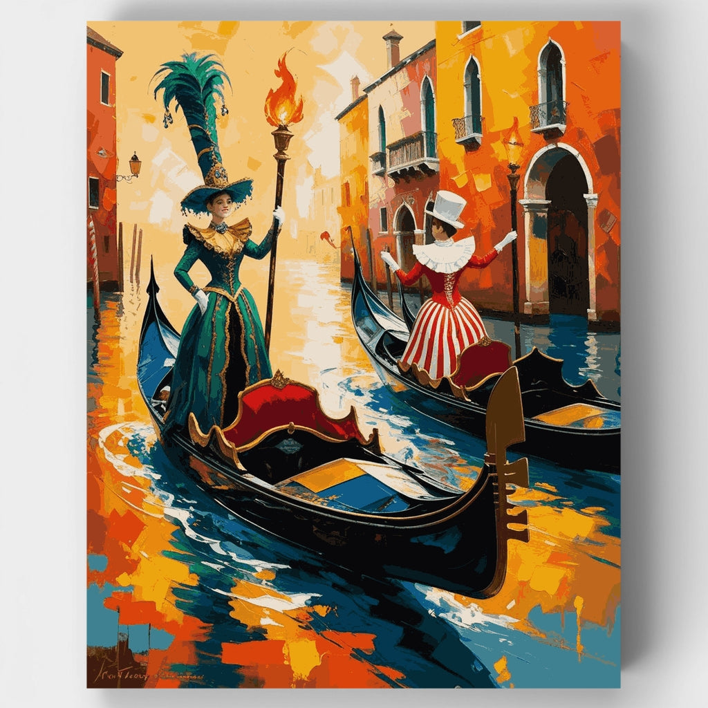 Venice Carnival Gondola Celebration - Paint by Numbers Kit