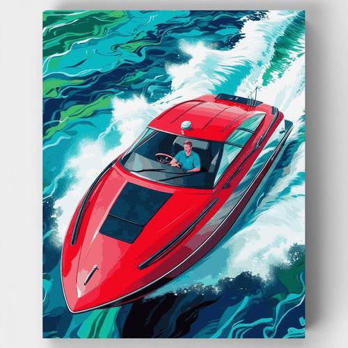 Luxury Speed Boat Adventure - Paint by Numbers Kit