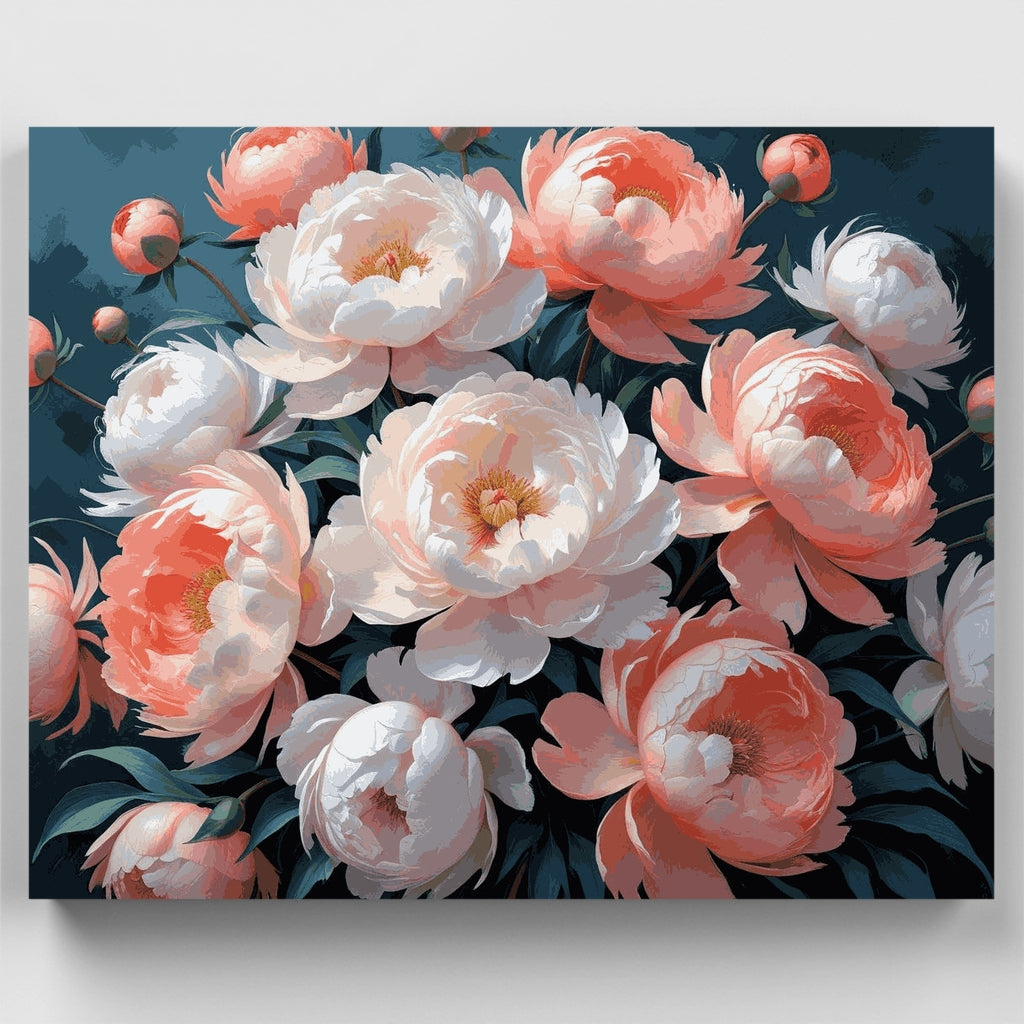 Peonías de coral - Kit de pintura por números — Estándar