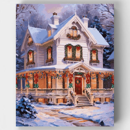 Victorian Christmas House - Paint by Numbers Kit