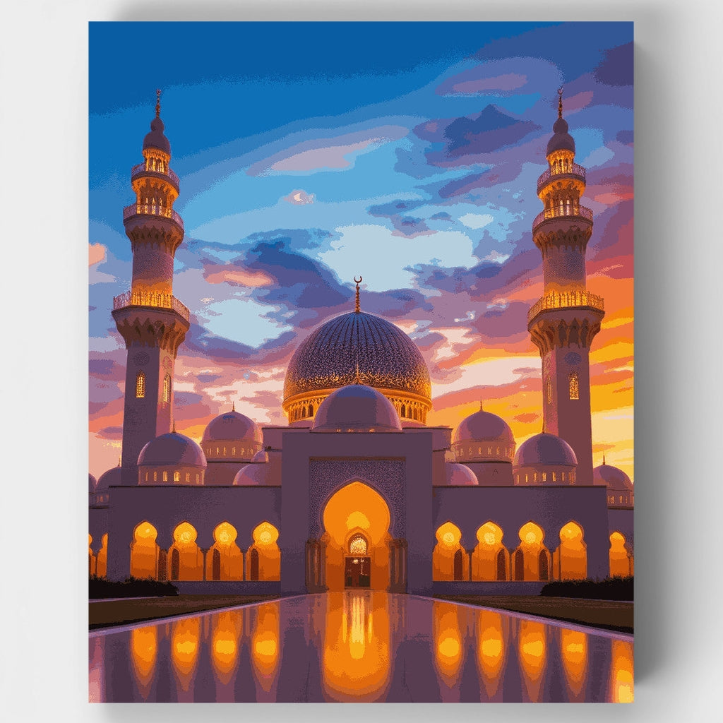 Gran Mezquita Sheikh Zayed al atardecer - Kit de pintura por números — Estándar