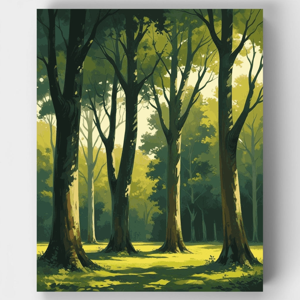 Sunlit Forest Grove - Paint by Numbers Kit