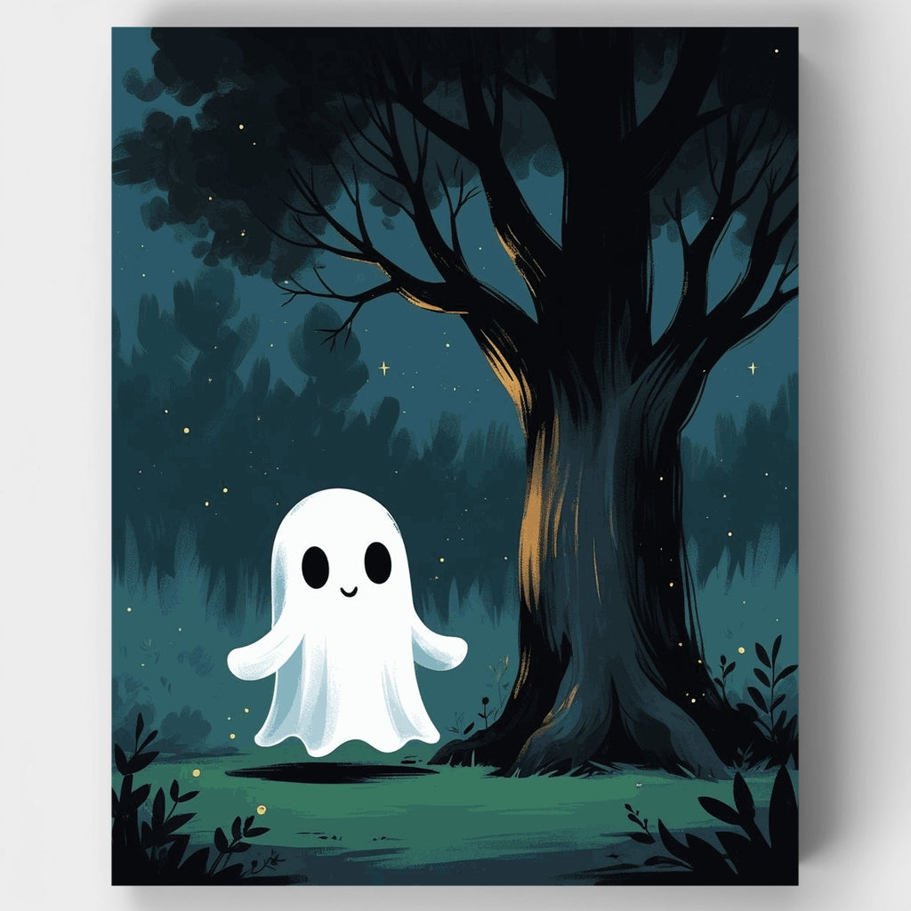 Fantasma amistoso en el bosque encantado - Kit de pintura por números — Estándar