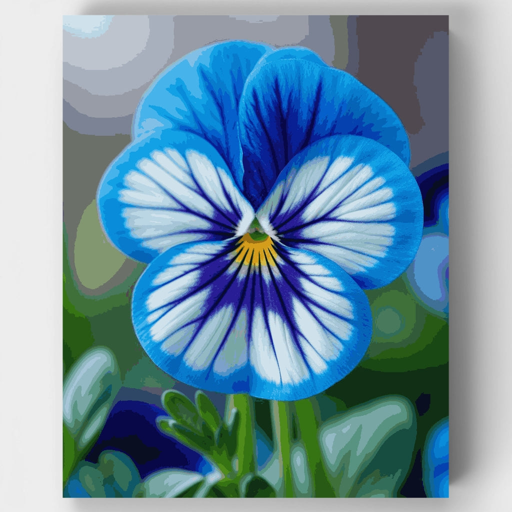 Kit de pintura por números - Flor de pensamiento azul — Estándar