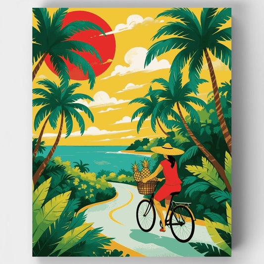 Tropical Paradise Cycling Adventure - Paint by Numbers Kit