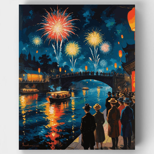 Fireworks Festival Celebration - Paint by Numbers Kit