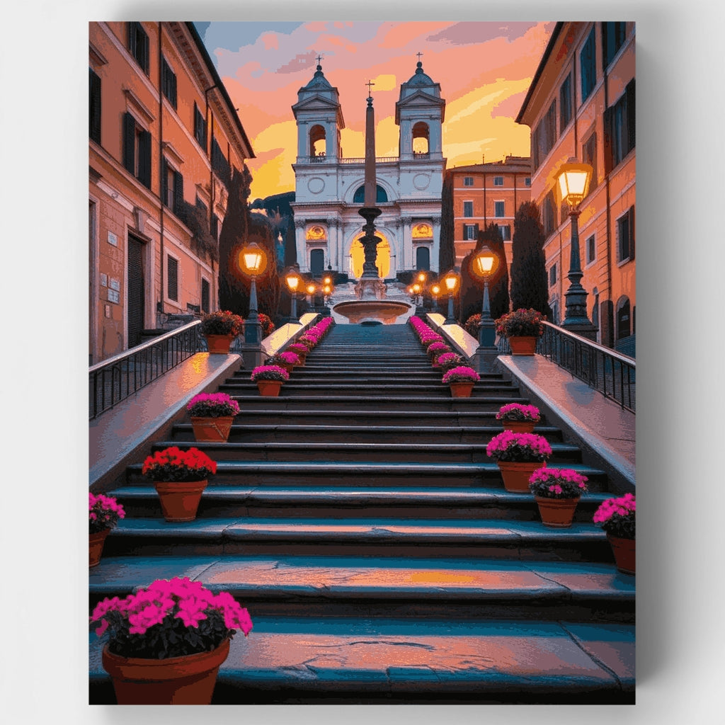 Pasos españoles al atardecer - Kit de pintura por números — Estándar