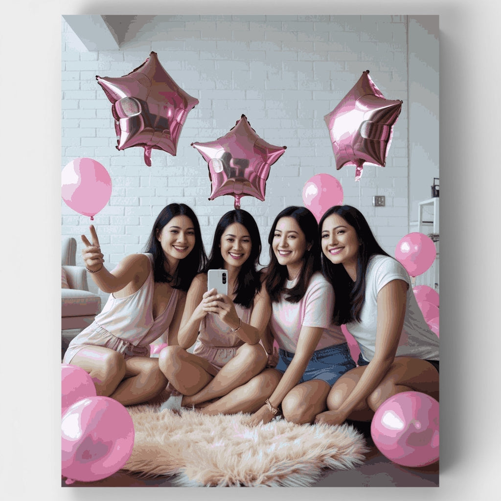 Celebración del Día de San Valentín entre amigas - Kit de pintura por números — Estándar
