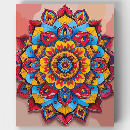 Vibrant Mandala Design - Paint by Numbers Kit
