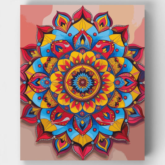 Vibrant Mandala Design - Paint by Numbers Kit