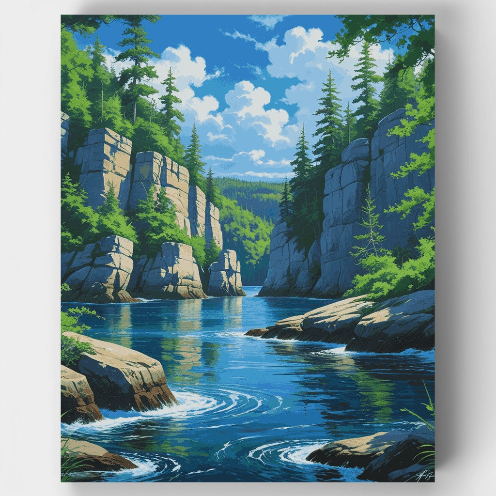 Garganta rocosa de Acadia - Kit de pintura por números — Estándar