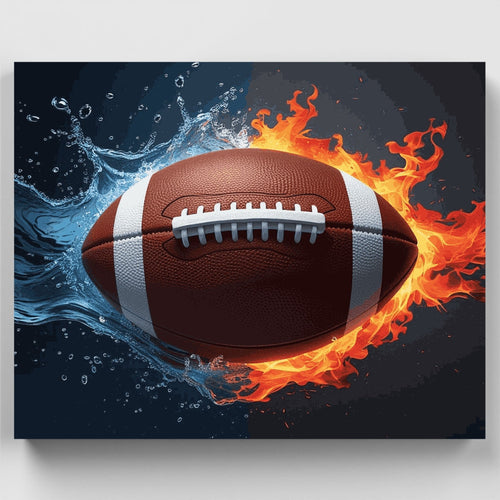 Fire and Water Football - Paint by Numbers Kit