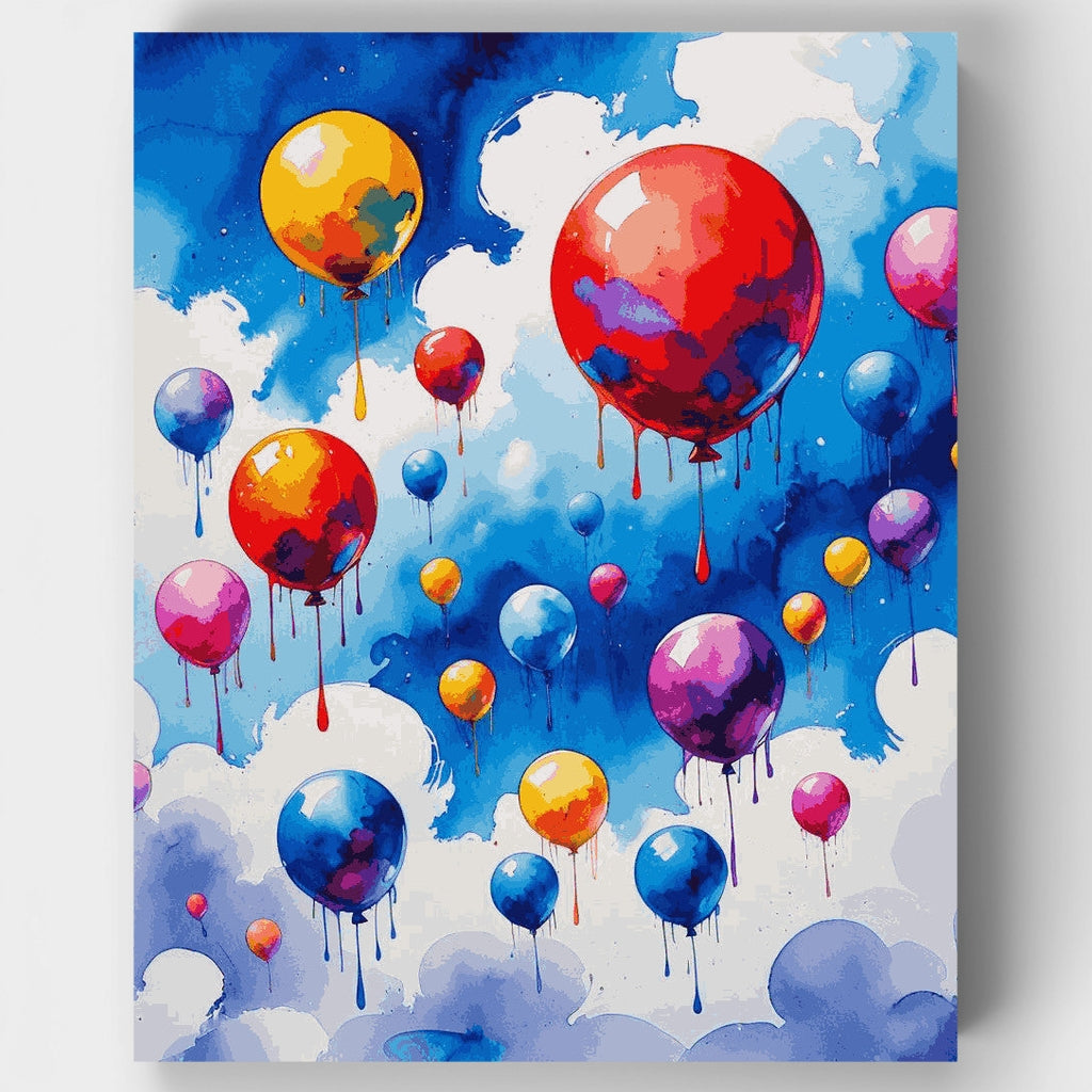 Melting Balloons in the Sky - Paint by Numbers Kit