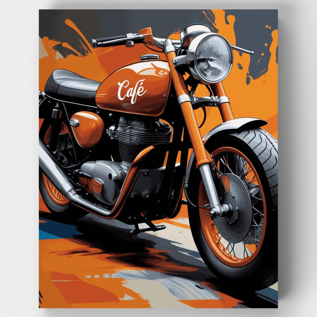 Café Racer en Orange Splash - Kit de pintura por números — Estándar