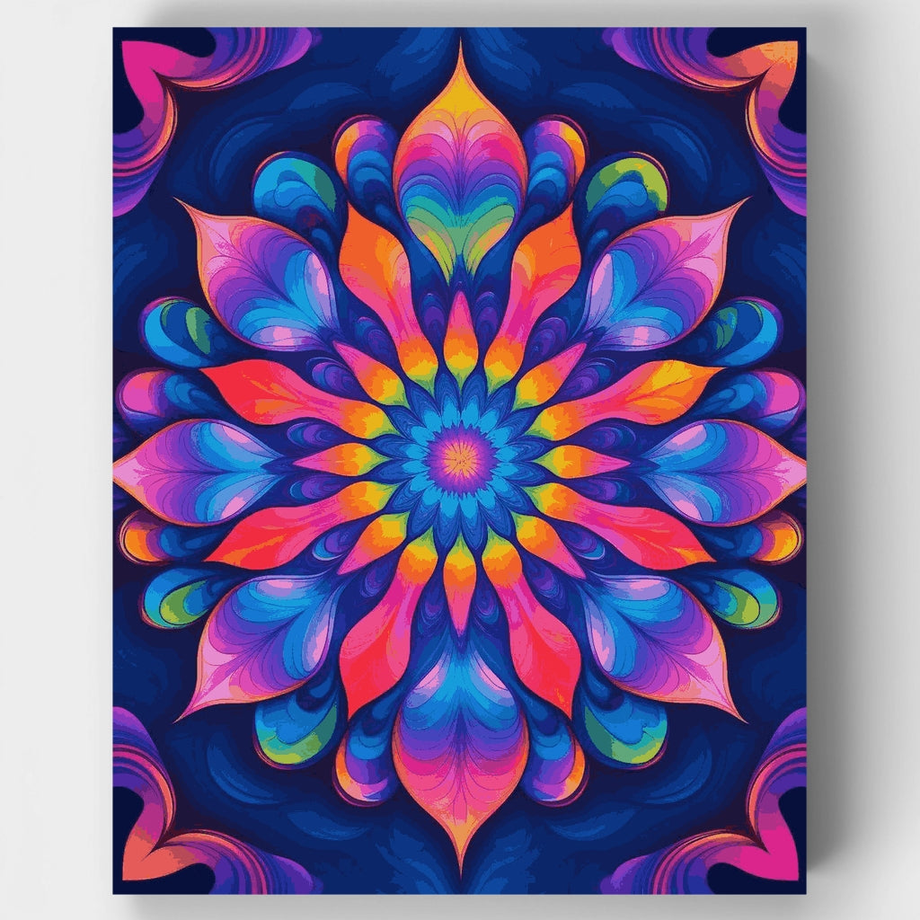 Vibrant Mandala Flower - Paint by Numbers Kit