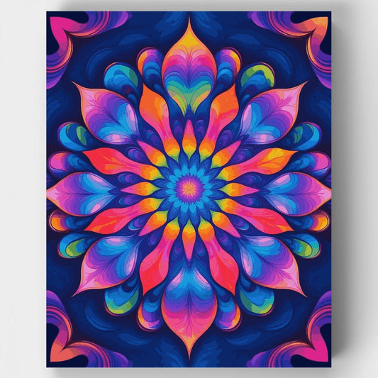 Vibrant Mandala Flower - Paint by Numbers Kit