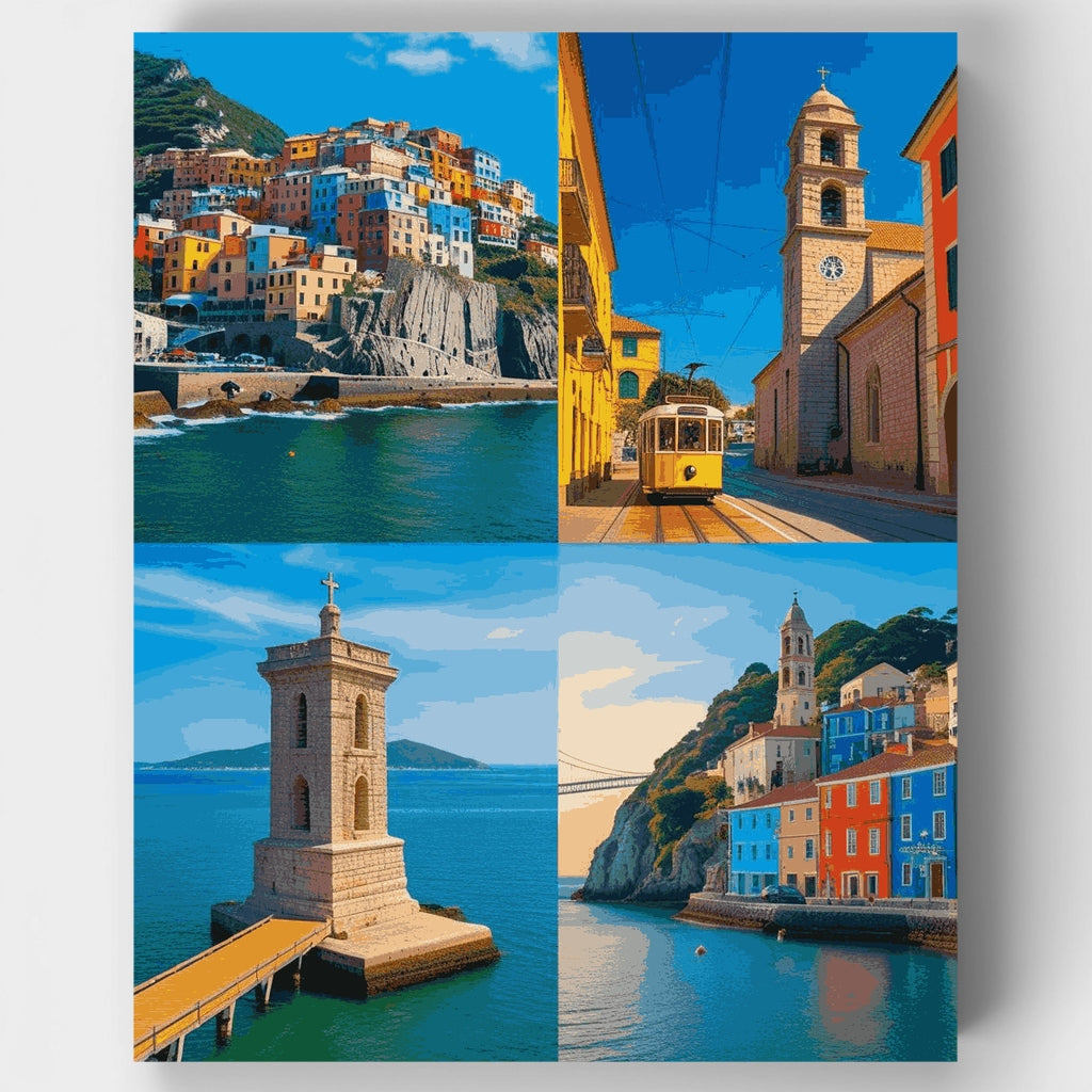 Pueblos costeros mediterráneos - Kit de pintura por números — Estándar