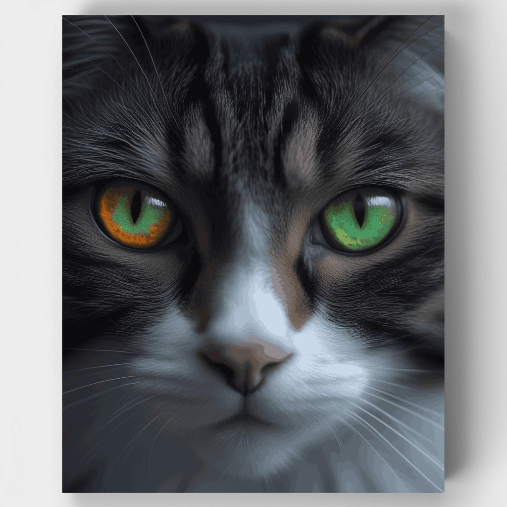 Kit de pintura por números - Ojos de gato místicos — Estándar