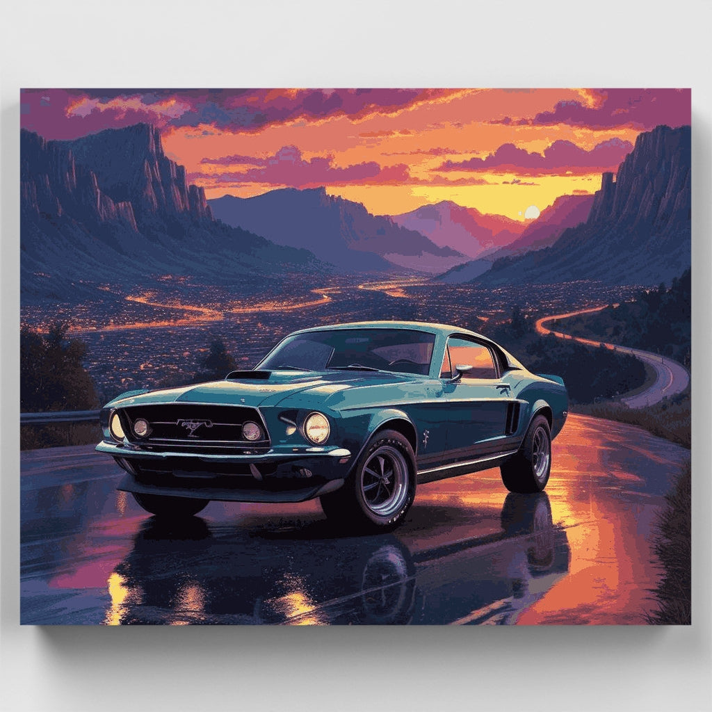 Kit de pintura por números - Atardecer en la montaña — Estándar