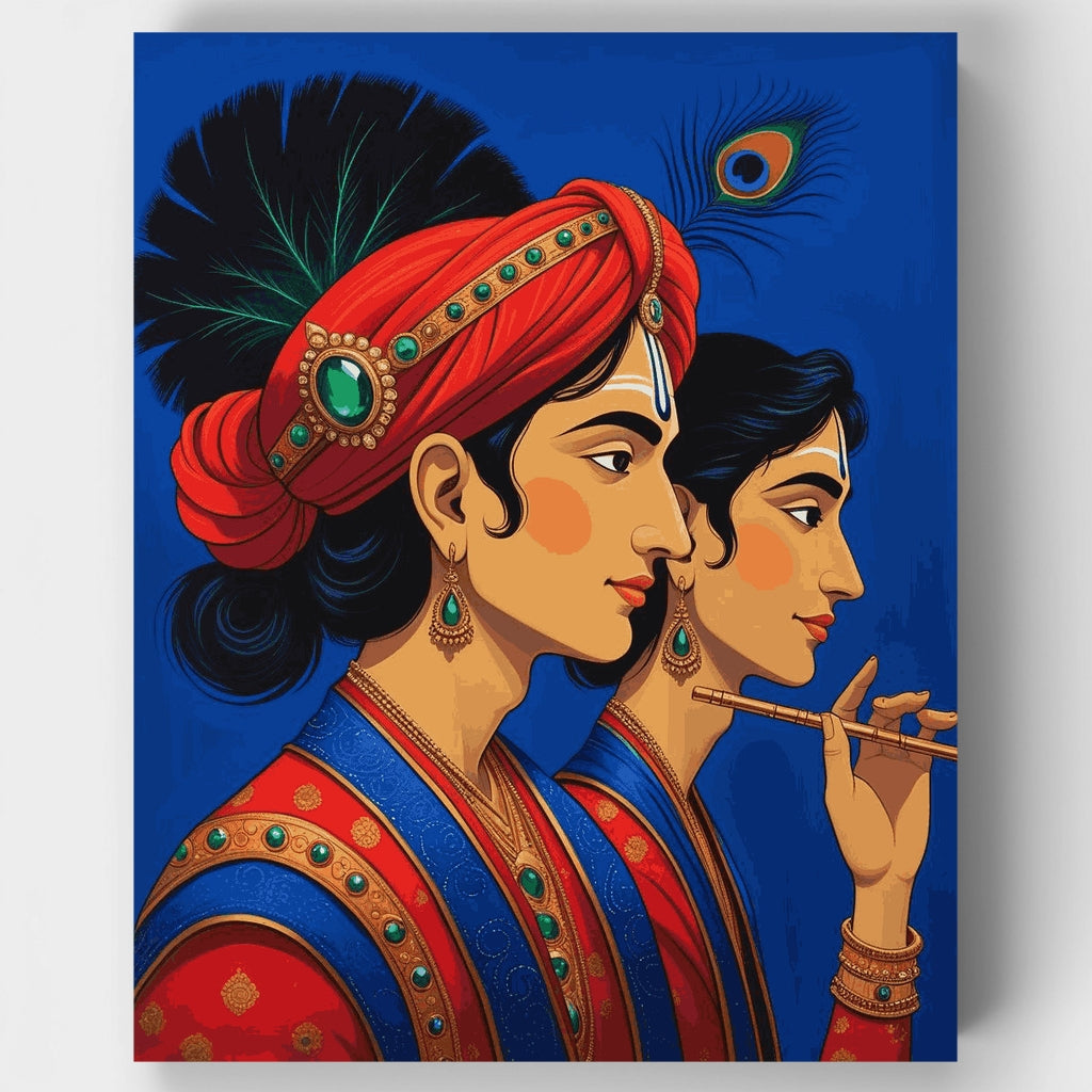 Krishna y Radha - Kit de pintura por números — Estándar